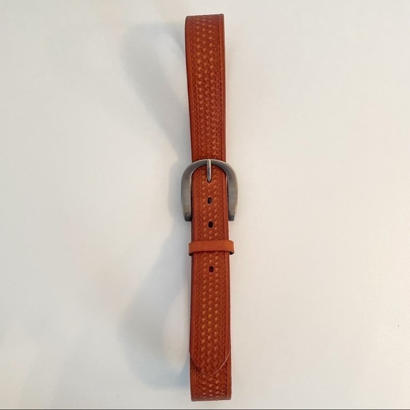 Genuine Embossed Leather Belt In Tan Camel Color OS - Picture 5 of 8